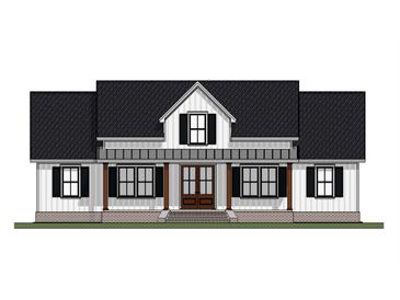 Exterior of a charming farmhouse with gray roof and brick accents at Lot 1 Hendorrich Trl, Huger, SC 29450