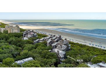Oceanfront property view, showing the beach and complex location at 4426 Sea Forest Dr, Kiawah Island, SC 29455