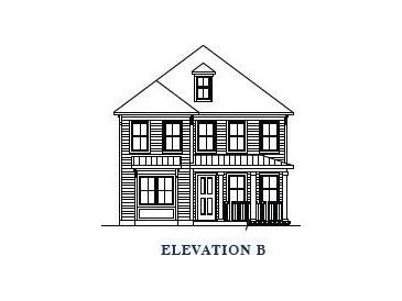 Two-story house elevation plan with front porch at 135 Cantona Dr, Summerville, SC 29483