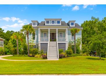 Two story home with light blue siding and white trim at 1104 Beresford Run, Charleston, SC 29492