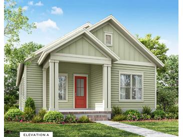 One-story craftsman style home with a red door and covered porch at 515 Rustling Tree Ct, Summerville, SC 29486