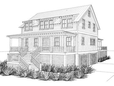 Two-story home with front porch and attached garage at 3215 Pine Needle Ln, Seabrook Island, SC 29455