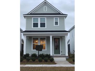 Two-story house with gray siding, dark green door, and landscaping at 331 Trailmore Ln, Summerville, SC 29486