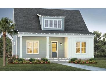 Charming two-story home with gray siding, white trim, and a covered porch at 347 Trailmore Ln, Summerville, SC 29486