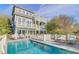 Inviting swimming pool with spacious deck and comfortable lounge chairs at 913 Carolina Blvd, Isle of Palms, SC 29451