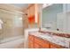 Light and bright bathroom with granite countertop and built-in cabinet at 913 Carolina Blvd, Isle of Palms, SC 29451