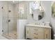Bathroom with glass shower, and white vanity at 3115 Ion Ave # B, Sullivans Island, SC 29482