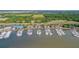 Aerial view of waterfront community with many boats in the marina at 1880 Andell Bluff Blvd # D-16, Seabrook Island, SC 29455