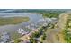 Aerial view of a marina and its surrounding landscape at 1880 Andell Bluff Blvd # D-16, Seabrook Island, SC 29455