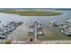 Aerial view of a full-service marina with many boats and docks at 1880 Andell Bluff Blvd # D-16, Seabrook Island, SC 29455