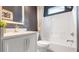 Modern bathroom with white vanity, shower, and updated fixtures at 615 Faulkner Dr, Mount Pleasant, SC 29466