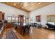 Spacious kitchen with an island, breakfast area, and wood flooring at 6500 Parkers Ferry Rd, Adams Run, SC 29426