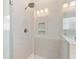 Modern shower with glass enclosure and built-in shelves at 1153 Oak Bluff Ave, Charleston, SC 29492