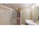 Bathroom with shower, vanity, and decorative cabinet at 14 Lockwood Dr # 10C, Charleston, SC 29401
