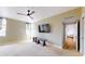 Spacious bedroom with carpet, large windows, and a ceiling fan at 14 Lockwood Dr # 10C, Charleston, SC 29401