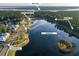 Aerial view of community lake, boardwalk, and homes at 3834 Delinger Dr, Mount Pleasant, SC 29466