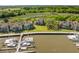 Aerial view showcasing waterfront property with private boat dock and access at 1934 Marsh Oak Ln, Seabrook Island, SC 29455
