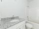 Clean bathroom with white vanity, granite countertop, and a shower/tub combo at 105 Equestrian Ct, Summerville, SC 29486