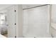 Clean bathroom with a large walk-in shower and marble-tiled walls at 208 Greenling St, Goose Creek, SC 29445