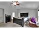 Main bedroom with king-size bed, dresser, and ceiling fan at 215 Breckingridge Dr, Ladson, SC 29456