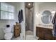Modern bathroom with a large walk-in shower and a vanity at 614 E Cooper Ave, Folly Beach, SC 29439