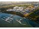 Aerial view of waterfront community with docks and homes at 540 Helmsman St # 1232, Daniel Island, SC 29492