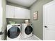 Laundry room with white cabinets and modern washer and dryer at 127 Winding Grove Ln, Moncks Corner, SC 29461
