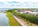 Aerial view of waterfront homes and neighborhood at 5 Middle Atlantic Wharf # 3A, Charleston, SC 29401