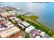 Aerial view of waterfront property, showcasing the neighborhood and its proximity to the water at 5 Middle Atlantic Wharf # 3A, Charleston, SC 29401