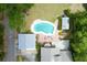 Bird's-eye view of house, pool, and detached garage at 205 Valley St, Walterboro, SC 29488