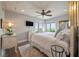 Main bedroom with ocean view and white bedding at 4426 Sea Forest Dr, Kiawah Island, SC 29455