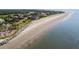 Aerial view of community beach with oceanfront access at 1721 Live Oak Park, Seabrook Island, SC 29455