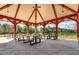 Outdoor pavilion with picnic tables overlooking a pond at 3850 Delinger Dr, Mount Pleasant, SC 29466
