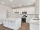 Modern kitchen with white cabinets, quartz countertops, and stainless steel appliances at 115 Ashley Cove Way, Summerville, SC 29483