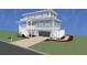 3 story light blue home with detached garage and deck at 7002 Ladson Jackson Ln, James Island, SC 29412