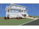3 story light blue home with detached garage and deck at 7002 Ladson Jackson Ln, James Island, SC 29412