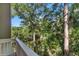 View from a deck overlooking a lush green marsh and canopy of trees at 202 Needlerush Rd, Kiawah Island, SC 29455