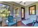Peaceful screened porch with comfortable seating and wooded views at 202 Needlerush Rd, Kiawah Island, SC 29455