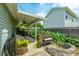 Relaxing backyard patio with seating area and lush greenery at 166 Blackstone Dr, Moncks Corner, SC 29461