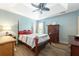Serene bedroom with light blue walls and hardwood floors at 166 Blackstone Dr, Moncks Corner, SC 29461