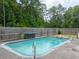 Relaxing in-ground pool, surrounded by a wooden fence and lush trees at 166 Blackstone Dr, Moncks Corner, SC 29461