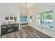 Bright entryway with built-in shelving, wood floors and decorative elements at 3820 Gardenhill Rd, Mount Pleasant, SC 29429