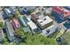Aerial view of a row of colorful historic homes in a city neighborhood at 40 Morris St, Charleston, SC 29403