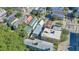 Aerial perspective showcasing a row of townhouses and surrounding buildings at 40 Morris St, Charleston, SC 29403