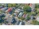 Aerial view of charming neighborhood with colorful historic homes at 40 Morris St, Charleston, SC 29403