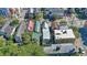 Aerial view of several colorful houses and surrounding area at 40 Morris St, Charleston, SC 29403