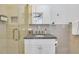 Updated bathroom with a walk-in shower and modern vanity at 40 Morris St, Charleston, SC 29403