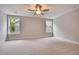 Bright bedroom with carpeted floor and ceiling fan at 537 Rendezvous Way, Huger, SC 29450