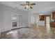 Breakfast nook with tile floors, access to backyard, and open view to kitchen at 124 Sweet Alyssum Dr, Ladson, SC 29456