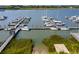 Aerial view of a marina, showing boat slips and access at 2 Mcdonough Rd # F-2, Folly Beach, SC 29439